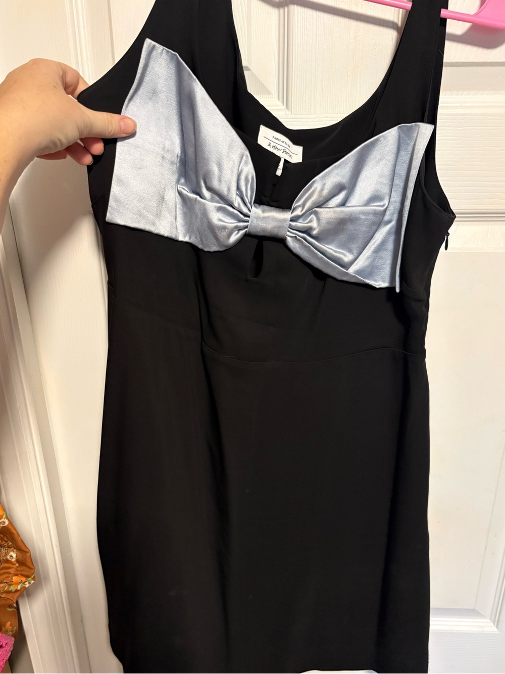 & Other Stories big blue bow Black Dress